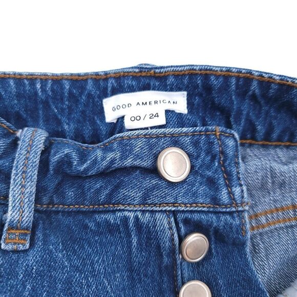 Good American Womens 00/24 Button Fly Distressed  Shorts - Picture 7 of 9